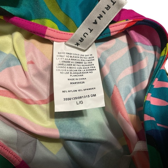 Trina Turk One Shoulder Tropical Print Dress Size L NWT - Picture 11 of 11